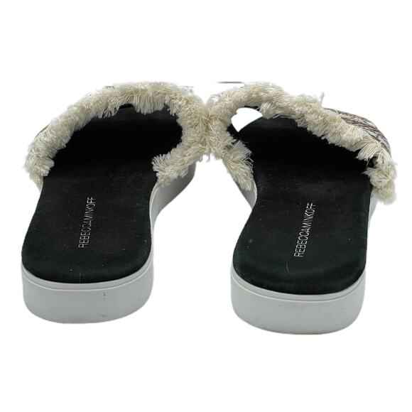 Rebecca Minkoff Printed Fringe Trim Slide Sandals - 9 - Picture 5 of 11